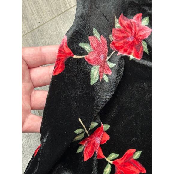 Draper James Women's Floral Velvet Shift Dress in Poinsettia Red Black Size XL - Picture 7 of 13